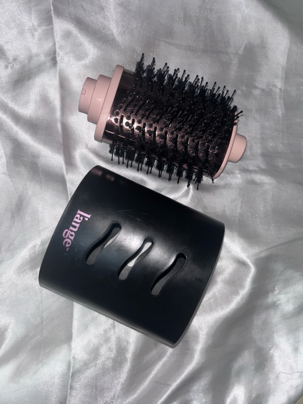 Lange Pink and Black Round Brush Attachment with Ventilated Barrel
